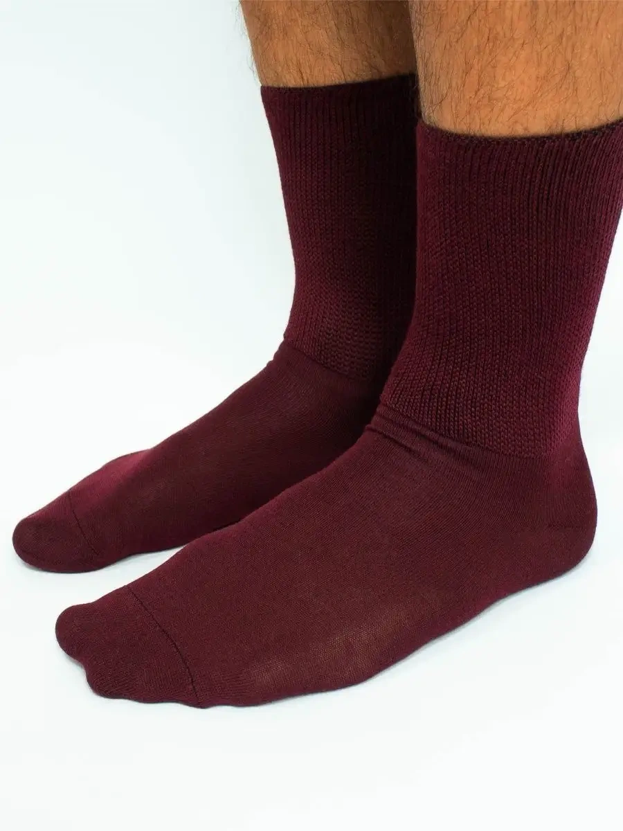 Ceboksarskıj Trıkotaz Tıbbi Çoraplar, Lastiksiz, 2 Çift 114763043 Bordo