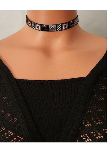 Harmel Jewelry Miyuki Dokuma Choker Kolye Altın