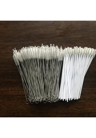 Fabrika Plastik Hasır Fırçası304 Paslanmaz Çelik Hasır Fırça Biberon Saman Fırçası Bardak Bebek Temizleme Fırçası