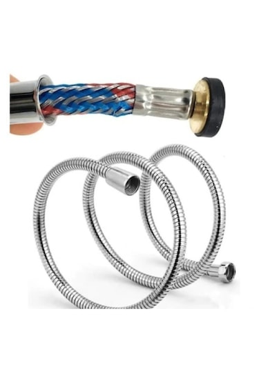 Banyo Spiral Çelik Örgülü Paslanmaz Kırılmaz 150cm Duş Hortumu