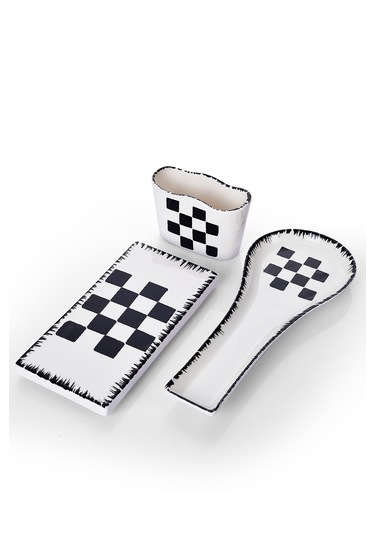 Piatti Naturali 3 Lü Mutfak Seti Dama Kaşık Altlığı Süngerlik Yağdanlık