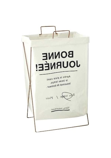 Novahub 52 L Katlanabilir Demir Raf Çamaşır Sepeti Pamuk Keten Kirli Giysiler L Bonne Diğer