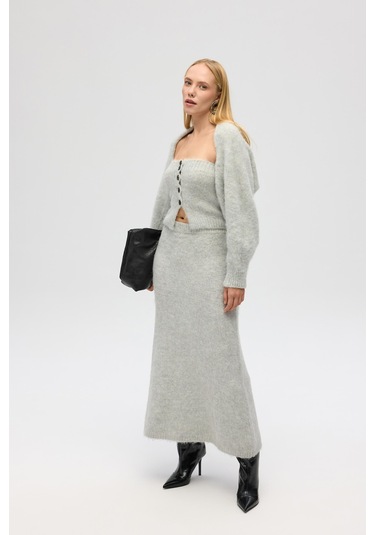 Vintera Gri Üçlü Triko Takım Gri