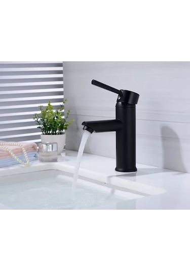 Kavisa Siyah Çubuk Lavabo Bataryası Black Serisi