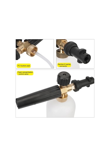 1l Araba Sabun Köpük Jeneratörü Yüksek Basınçlı Yıkama Makinesi Karcher Uyumlu K2 K3 K4 K5 K6 K7 Kar Köpük Aparatı Ayarlanabilir Püskürtme Memesi