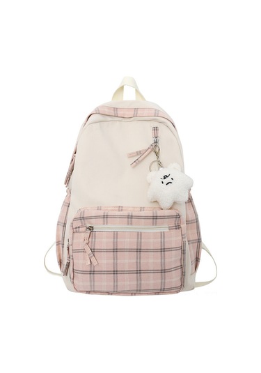 Tenfowee Tatlı Ve Yumuşak Kız Öğrenci Çantası, Vintage Desenli Sırt Çantası, Pembe Renkli Aksesuarlı Pembe