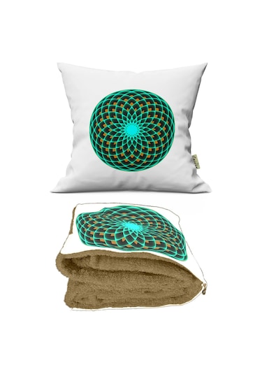 Yaşam Çiçeği Desenli İç Dolgusu Battaniyeli Araç İçi Opsiyonel Y