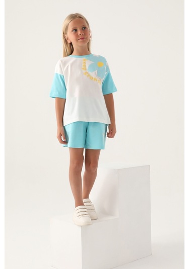 Rolypoly Keep Growing Turkuaz Kız Çocuk Şort Takım 5274-42963 Turkuaz