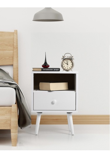 Flora Solo Komodin Beyaz