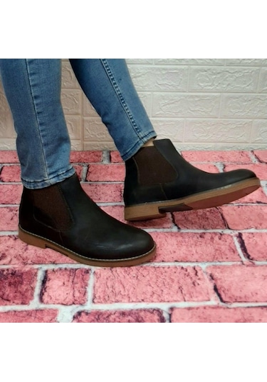 Voyager 3502 Kahve Renk Hakiki Deri Bilekte Bağcaksız Erkek Bot