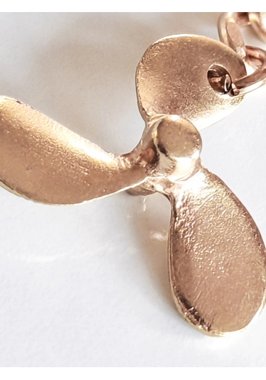 Moncuk Design Metal Tekne Pervanesi Sarı Anahtarlık