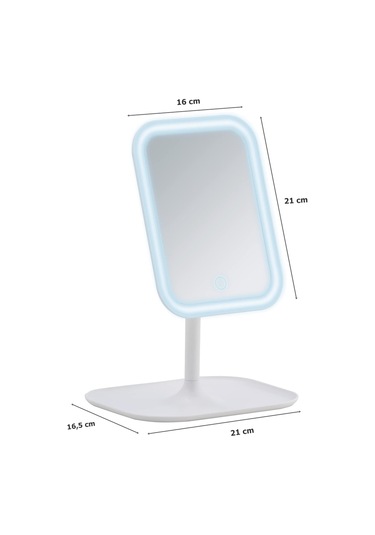 Wenko Ayaklı Masa Üstü Led Makyaj Aynası Beyaz Beyaz