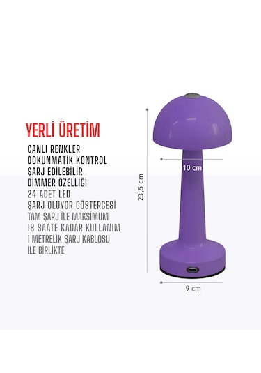 Zenlight Mantar Masa Lambası 321-5 Mor