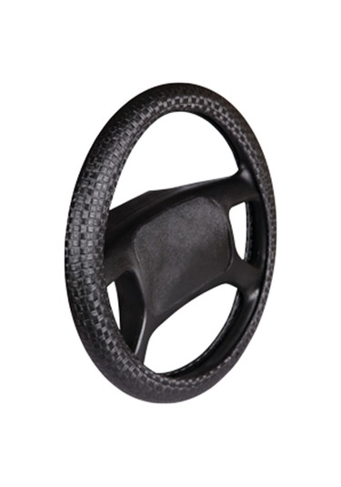 Deri Direksiyon Kılıfı Geçme Desenli Siyah F-13 Siyah