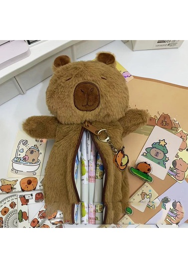 Aubyhe Öğrenci Kalem Kutusu: Portatif Kartoon Desenli Geniş Hacimli Stüdyo Malzemeleri Saklama Çantası K挂件pbl Diğer