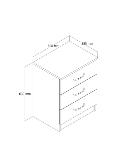 Moxen Mobilya Beyaz-Ceviz 3 Çekmeceli Komodin KMD3002