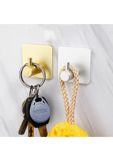 Yapışkanlı Metal Banyo Eşya Askılığı Al4619 1 Adet Gold