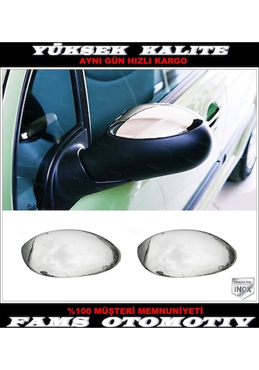 Citroen C3 Krom Ayna Kapağı 2 Prç. 2002-2009 P. Çelik