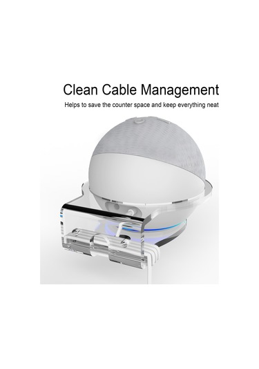 Lemestar Echo Dot 4 Akrilik Ses Cihazı Tutucu - Şeffaf Duvar Montajlı Kablolu Tasarım, Ses Kalitesini Koruyarak Alan Tasarrufu Sağlar