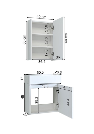 Roomart Ayaksız Tek Kapaklı Lavabolu Mat Beyaz 50 Cm Banyo Dolabı Mat Beyaz Roomart Ayaksız Tek Kapaklı Lavabolu Mat Beyaz 50 Cm Banyo Dolabı Mat Beyaz