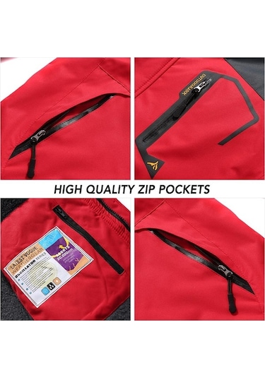 Trendooze Gül Kırmızı Kadın Dağ Su Geçirmez Kabuk Ceket Kayak Ceket Rüzgar Geçirmez Ceket Kış Sıcak Ceket Kamp İçin Ol Kırmızı