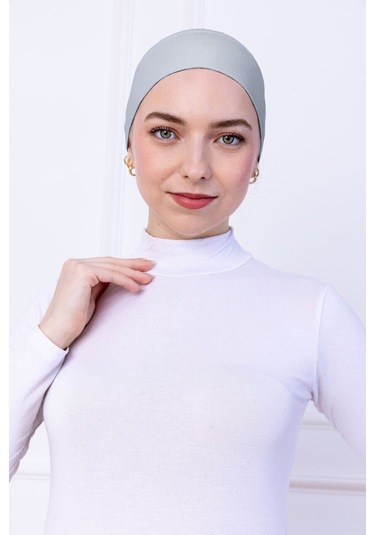 Kaymayan Silikonlu Bandana Bone - Sportif Saç Bandı-açık Gri Açık Gri