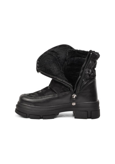 Walkway Belz-F Siyah İçi Kürklü Fermuarlı Çocuk Kar Botu Siyah