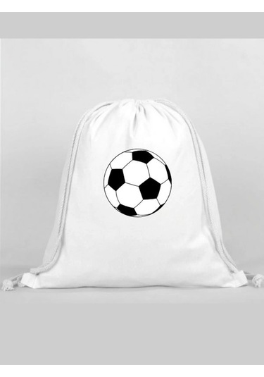 Siyah Beyaz Baskılı Sırt Çantası - İp Büzgülü Spor Çanta Renkli