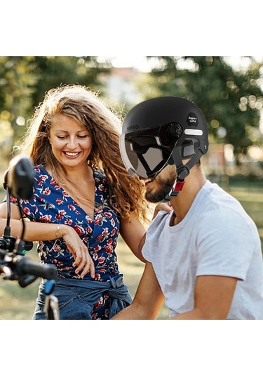 Lemestar Jialan Jl Motosiklet Kaskı - Siyah, Hafif Ve Konforlu Scooter Kaskı