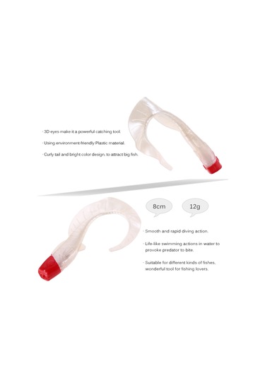 Reedark 8cm 12g Çok Renkli Yumuşak Yem, 3d Gözlerle Büyük Balık Avı İçin İdeal, Çevre Dostu Malzeme.