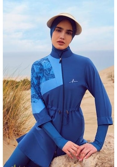 Haşema 3079 Petrol Mavisi Anadolu Koleksiyonu Parmak Geçirme Detaylı Jileli 5 Parça Tesettür Mayo Takımı Çok Renkli Haşema 3079 Petrol Mavisi Anadolu Koleksiyonu Parmak Geçirme Detaylı Jileli 5 Parça Tesettür Mayo Takımı Çok Renkli