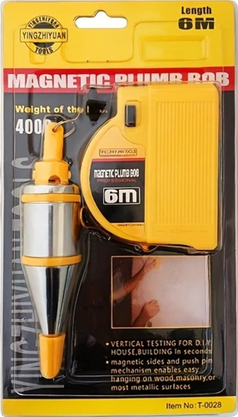 Willowhaven 6 Metre Manyetik Çekül Çekül İpi İnşaat Marangoz Manyetik Taban