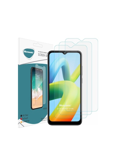 Microsonic Xiaomi Redmi A1 Screen Protector Nano Glass Cam Ekran Koruyucu 3 Lü Paket