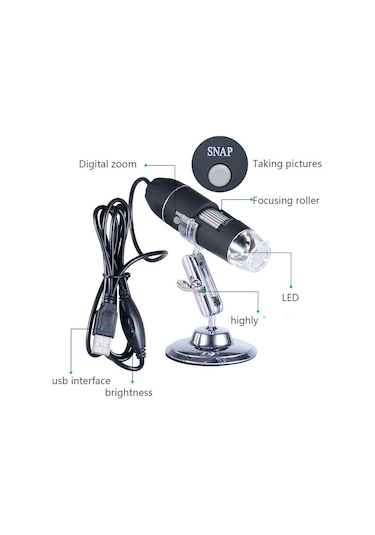 Dijital Usb Hd Cmos 8 Led Mikroskop 1600x