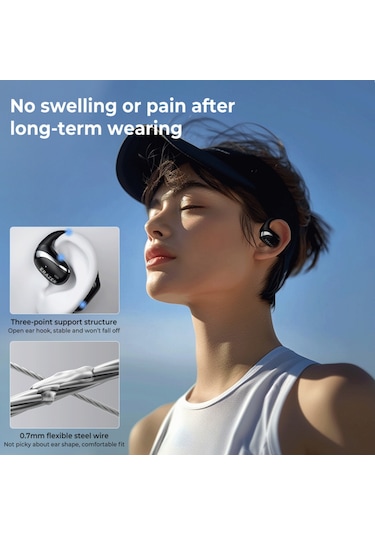 Tws Askılayıcı Kulaklık, Sayısal Görüntülü Enc Gürültü Engelleme, Siyah