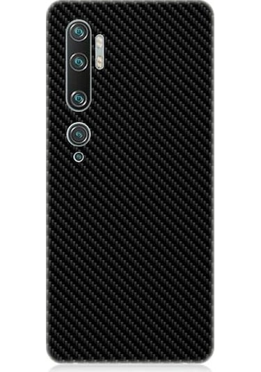 Xiaomi Mi Note 10 Uyumlu Siyah Karbon Motif Desenli Silikon Kılıf