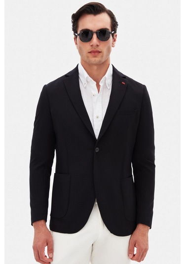 Twn Slim Fit Siyah Düz Kumaş Ceket 4ec04e301464m 001