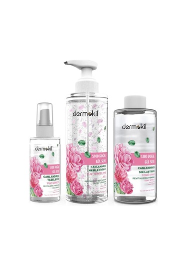 Dermokil Doğal Gül Suyu Cilt Bakım Seti 3'lü