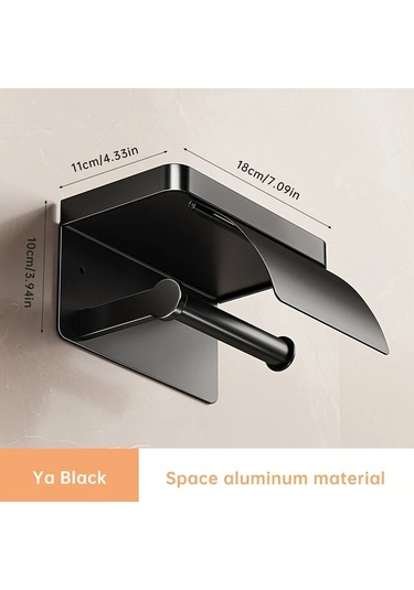 Willowhaven 1/2" Duvar Tipi Kağıt Havlu Askısı - Dayanıklı Alüminyum, Kurulumu Kolay Matkapsız Tasarım, Siyah Siyah