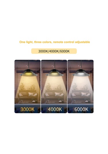 Gajeena Güneş Enerjili Dış Mekan Led Lambası, Ip65 Su Geçirmez, 3 Renk Tonu, Uzak Kumanda, Çadır Ve Bahçe Işığı Tekli Paket