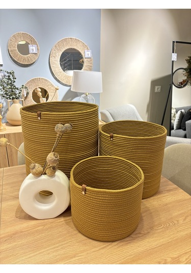 Rover Çok Amaçlı Düzenleyici Sepet, Saksılık, Organizer 3'lü Set Jüt