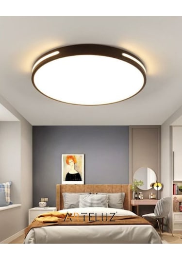 Arteluz Modern Yuvarlak Model Tavan Led Avize Siyah