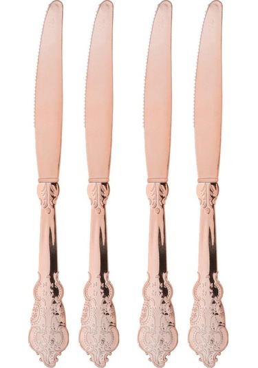 36 Set Tek Kullanımlık Sofra Takımı Plastik Koordinasyonlu Aletler Ve Çoğu Sofra Takımı, Çevre Dekoru, Rose Gold