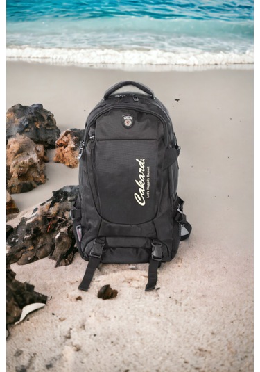 Kaliteli Su Geçirmez Ortopedik Sırt Yolcu Dağcı Spor Kamp Gezi Seyahat Çantası 50 Lt Siyah