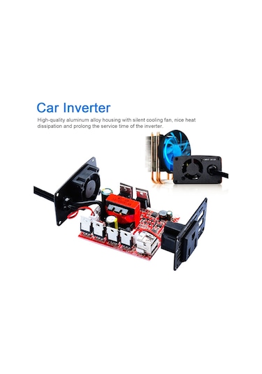 150w Araba İnvertörü 12v İla 110v Modifiye Sinüs Dalgası Güç Dönüştürücüsü Otomobil Elektrik İnvertö-siyah