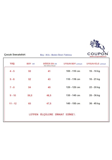Coupon Çocuk Sweatshirt / Logo Baskılı Kırmızı