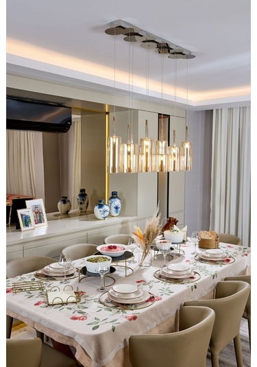 Edora Home 8'li Metal Yuvarlak Supla, Gümüş Amerikan Servis, Halka Runner - Paslanmaz Gümüş