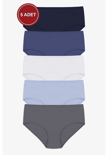 Kadın 5'li Geniş Kenar Külot Ko1105ktl Lacivert