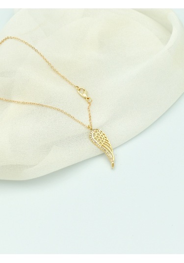 Brezza Lusso Jewelry Axcce Serie Taşlı Melek Kanadı Kolye Gold