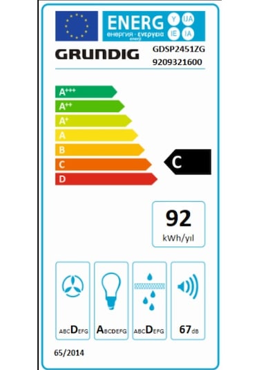 Grundıg GDSP2451ZG Duvar Tipi Davlumbaz